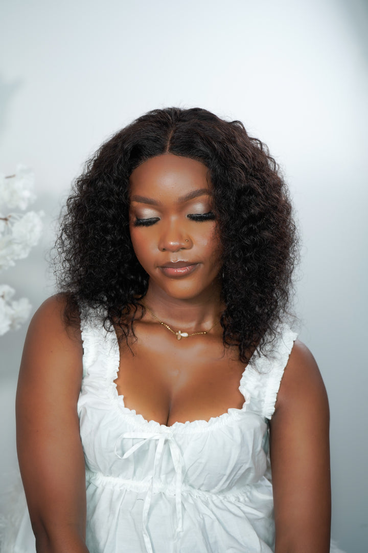 Brazilian Lace Front Wig Straight 16" & 4x4 Water Wave 12"