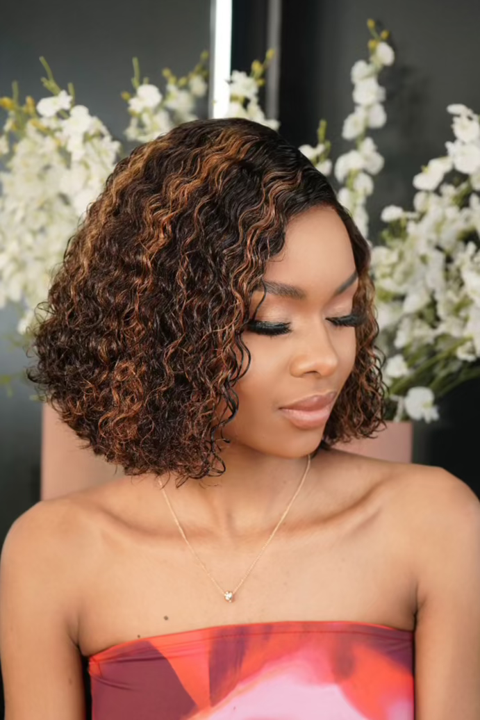 Peruvian 5x5 Lace Wig Ada Col 430 streaked 8 inch