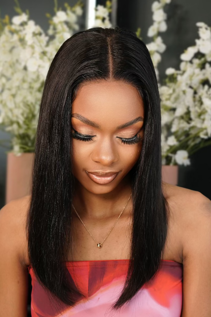 Double Drawn Peruvian Lace Frontal Wig 16 inch Straight