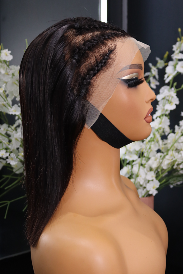 Brazilian 13x4 Lace Frontal Wig Laika Braided Straight Bob 12 inch