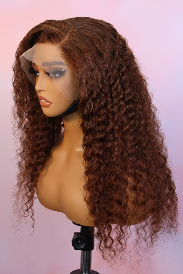 Peruvian LUX 13x4 Lace Frontal Wig Deep Wave Col 4 18 Inch