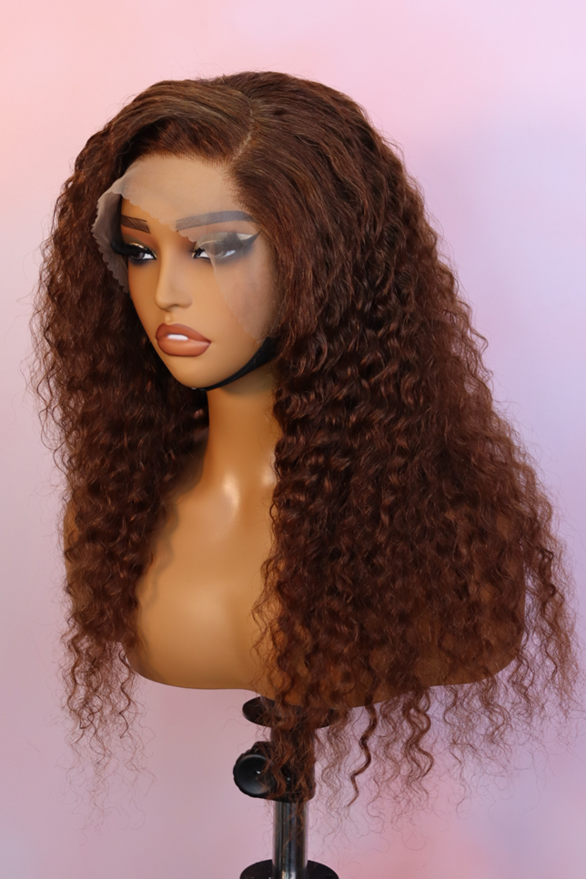 Peruvian LUX 13x4 Lace Frontal Wig Deep Wave Col 4 18 Inch